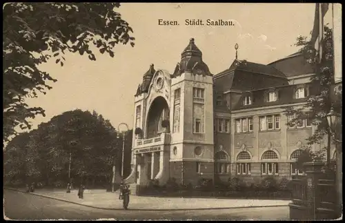 Ansichtskarte Essen (Ruhr) Städt. Saalbau Strassen Ansicht 1910