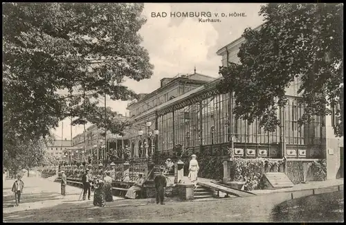 Ansichtskarte Bad Homburg vor der Höhe Partie vor dem Kurhaus 1910