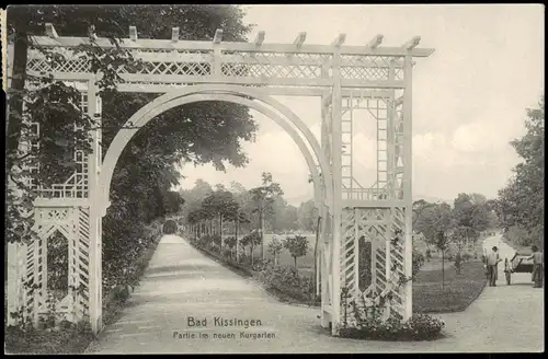 Ansichtskarte Bad Kissingen Partie im neuen Kurgarten Kuranlagen 1915