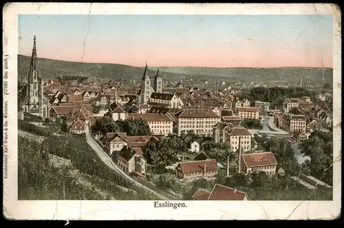 Ansichtskarte Esslingen Panorama-Ansicht 1910