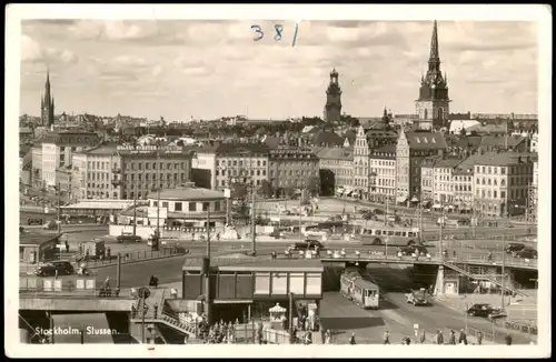 Postcard Stockholm Panorama-Ansichten Stockholm Slussen 1955