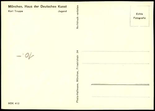 Ansichtskarte  HDK München Jugend Fotokunst Erotik 1938