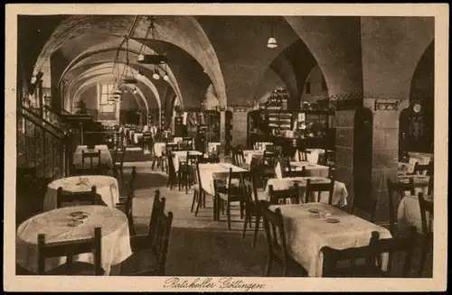 Ansichtskarte Göttingen Ratskeller - Innenansicht 1930