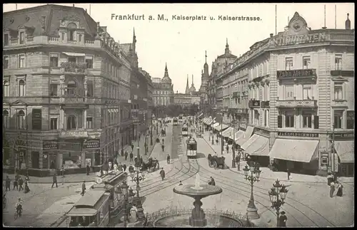 Ansichtskarte Frankfurt am Main Kaiserplatz u. Kaiserstrasse. 1912