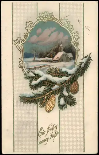 Ansichtskarte  Gruss-AK Neujahr Sylvester New Year 1912 Stempel CHARLOTTENBURG