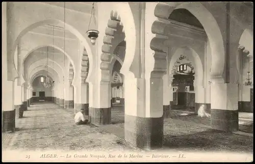 Algier دزاير La Grande Mosquée, Rue de la Marine, Moschee Inneres 1906