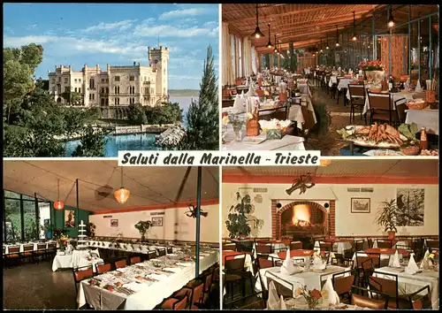 Triest Trieste Mehrbildkarte mit BAR RISTORANTE "ALLA MARINELLA" 1970