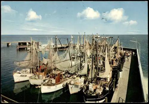 Ansichtskarte List auf Sylt Hafen, Fischer Boote 1965