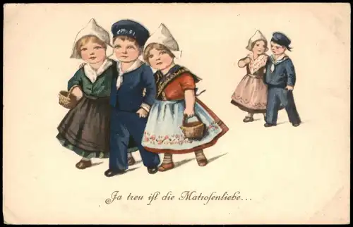 Künstlerkarte Matrosenliebe   1916     Kaiserliche Marine Schiffspost (KDMSP)