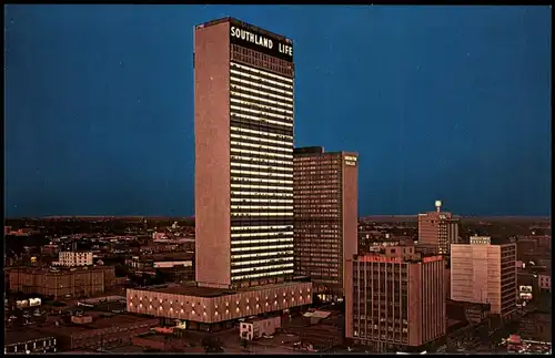 Dallas Panorama-Ansicht City View Downtown Southland Center 1966