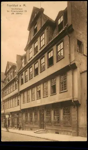 Ansichtskarte Frankfurt am Main Goethehaus Gr. Hirschgraben 23 1909