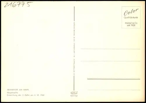 Frankfurt am Main Einweihung der U-Bahn am 4. 10. Hauptwache 1968