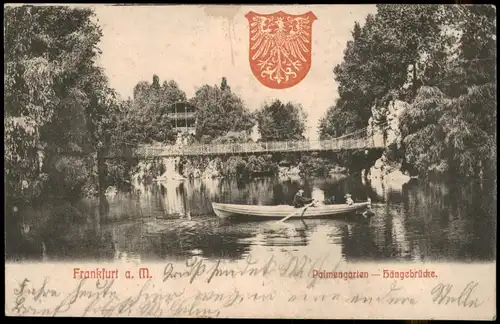 Ansichtskarte Frankfurt am Main Palmengarten Hängebrücke - Heraldik 1903