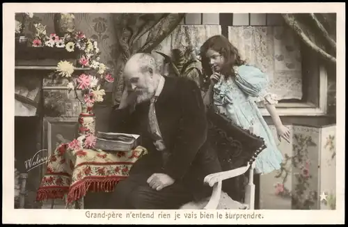 Fotokunst Frankreich: Grand-père n'entend rien je vais bien le surprendre 1910