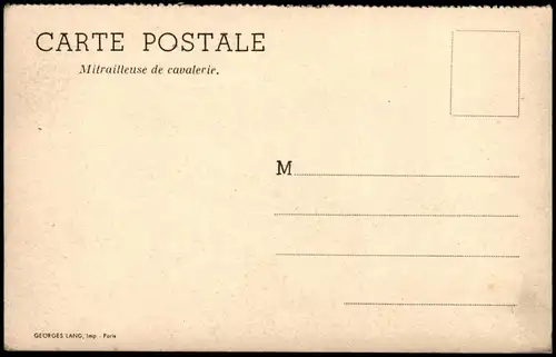 Mitrailleuse de cavalerie, Militär & Propaganda (Frankreich) 1910