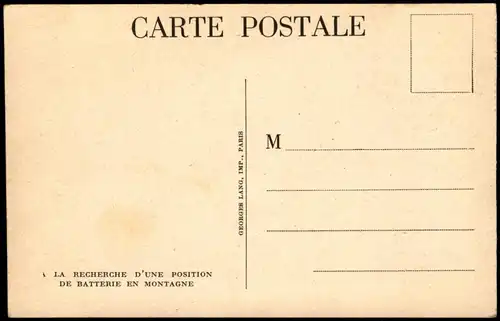 Militär  (Frankreich) RECHERCHE D'UNE POSITION DE BATTERIE EN MONTAGNE 1915