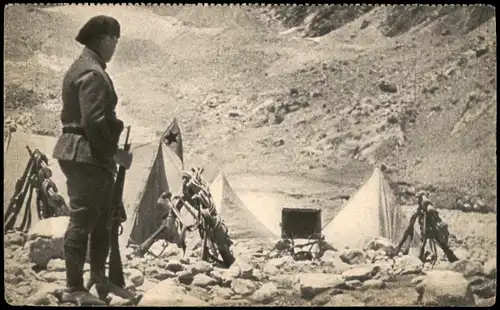 Ansichtskarte  Bivouac en montagne; Militär & Propaganda (Frankreich) 1910