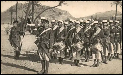Militär & Propaganda (Frankreich) La clique  la Légion à Marrakech (Maroc) 1910