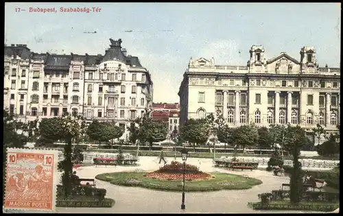 Postcard Budapest Szabadság-Tér 1919