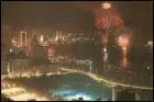 Hongkong Panorama-Ansicht City View, Feuerwerk, Nachtansicht, Night View 1980