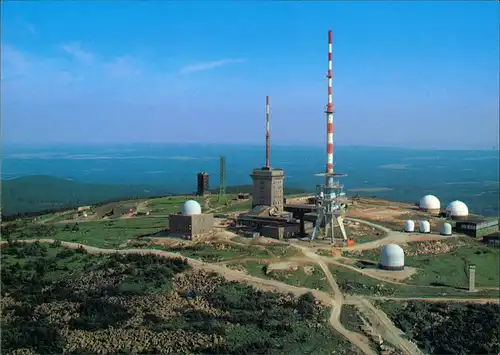 Ilsenburg (Harz) Brockengipfel (Harz) mit Sendegebäuden Luftbild 2000