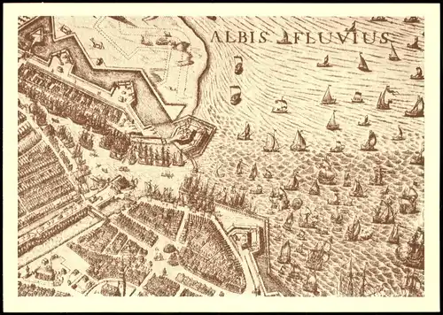 Altona-Hamburg HAFEN - Ausschnitt aus dem Stadtplan von Petrus Grooten 1980