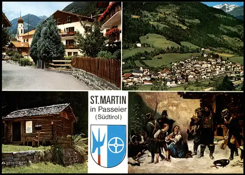 .Trentino-Südtirol Mehrbildkarte St. Martin i. Passeier Südtirol 1980