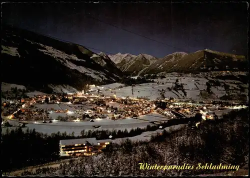 Schladming Panorama-Ansicht bei Nacht mit  Rohrmoos und Schladminger 1990