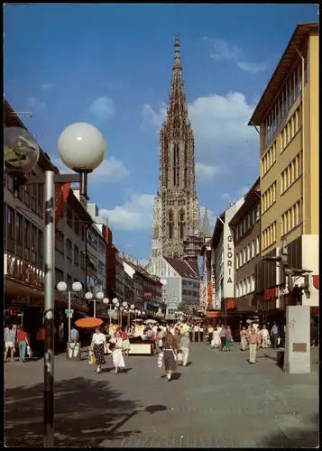 Ulm a. d. Donau Leute beim Einkaufen, Fußgängerzone Zone pietons 1980