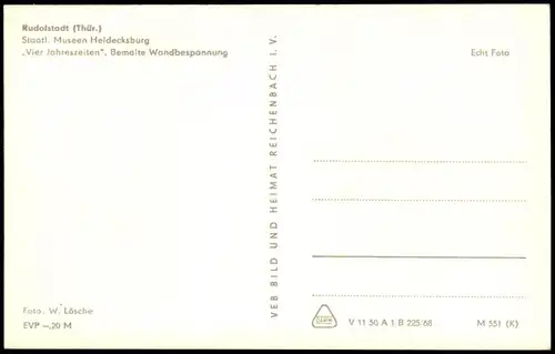 Rudolstadt Vier Jahreszeiten Bemalte Wandbespannung Museen Heidecksburg 1968