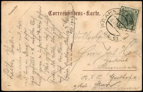 Postcard Prag Praha Altstädter Brückenturm und Denkmal Karls IV. 1907