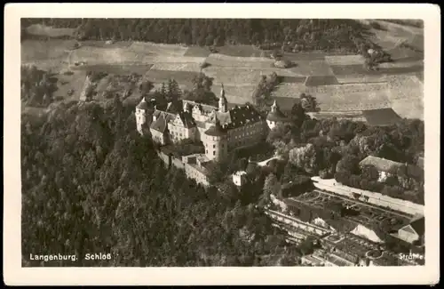 Ansichtskarte Langenburg Schloss Langenburg - Luftbild 1954