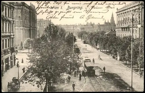Ansichtskarte Wien Burgring, Straßen Ansicht 1911