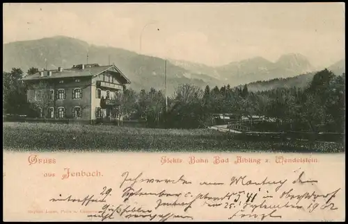 Ansichtskarte Jenbach (Tirol) Elekt. Bahn und Gasthaus 1902