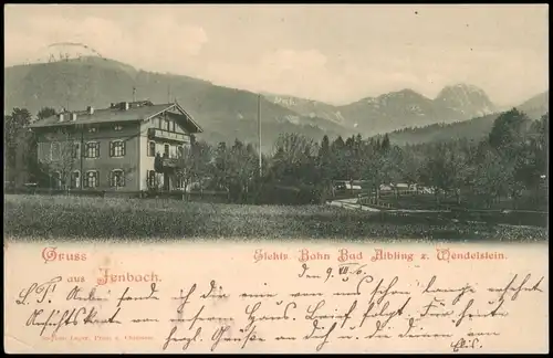 Ansichtskarte Jenbach (Tirol) Gasthaus, E-Bahn, Wendelstein 1906