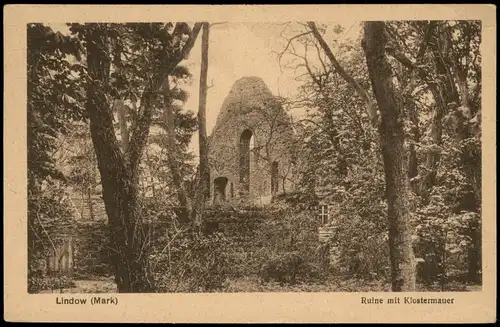 Ansichtskarte Lindow (Mark) Ruine mit Klostermauer 1921