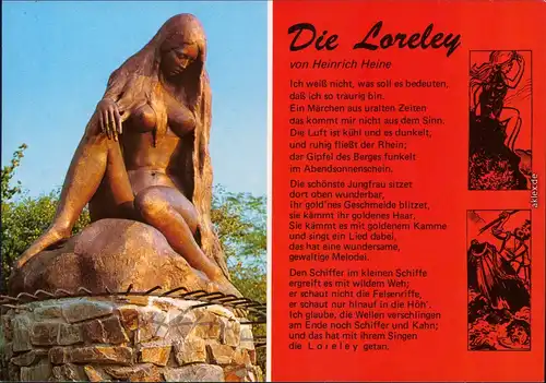 Ansichtskarte St. Goarshausen Loreley mit Gedicht 1986