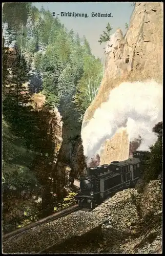 Ansichtskarte Hirschsprung-Breitnau Dampflokomotive Hirschsprung-Tunnel 1913