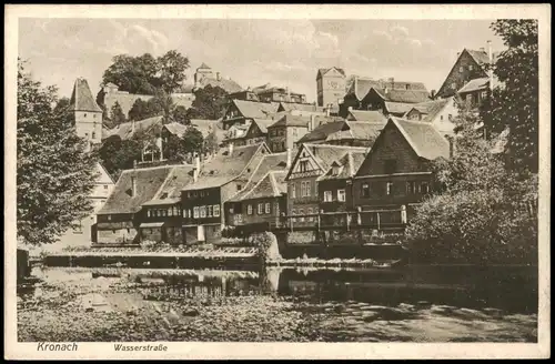 Ansichtskarte Kronach Wasserstraße, Teilansicht mit Häusern 1940