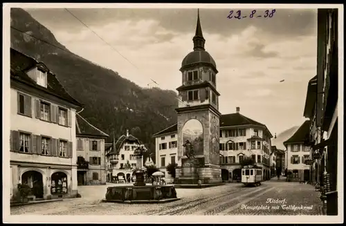 CPA Altdorf Altorf Hauptplatz mit Telldenkmal. 1932