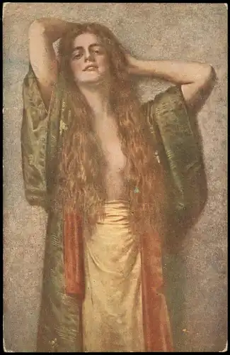 Erotik (Nackt - Nude) - Künstlerkarte C. BERNN - Benessere 1914