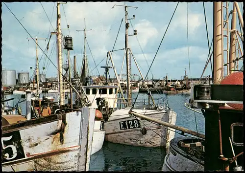 Postcard Esberg Esbjerg Fischereihafen Fiskerihavnen. 1974