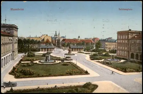 Ansichtskarte Mannheim Schloßplatz 1915  Gel. Feldpost Rollstempel