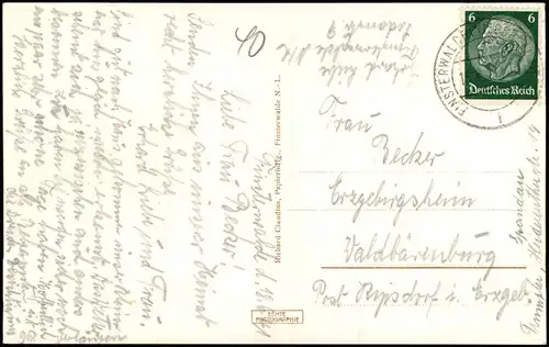 Ansichtskarte Finsterwalde Grabin Stadt-Giro-Kasse und Postamt 1941