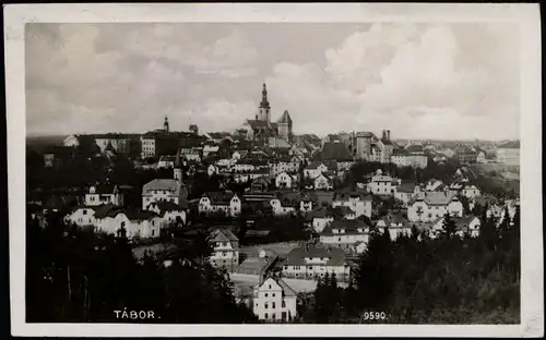 Postcard Tabor Tábor Panorama-Ansicht 1932