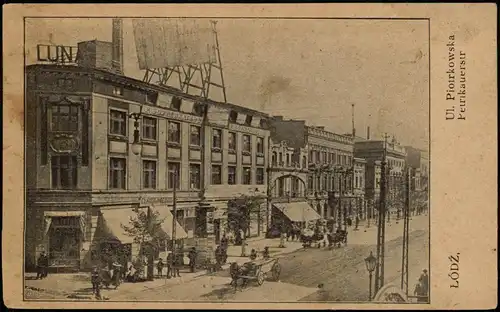 Postcard Lodz / Lodsch    Petrikauerstraße 1915    (Feldpoststration Nr. 106)