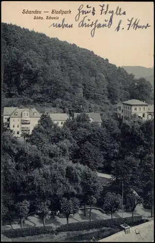Ansichtskarte Bad Schandau Stadtpark Ortsansicht 1942