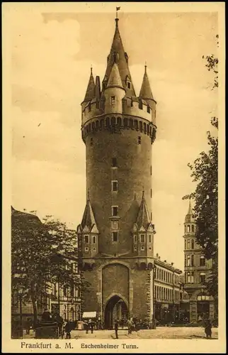 Innenstadt-Frankfurt am Main Strassen Partie am Eschenheimer Turm 1910
