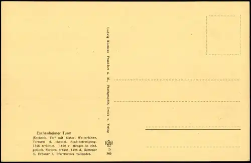 Innenstadt-Frankfurt am Main Strassen Partie am Eschenheimer Turm 1910