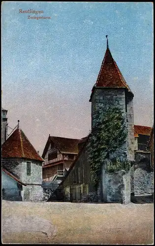Ansichtskarte Reutlingen Partie am Zwingerturm 1910